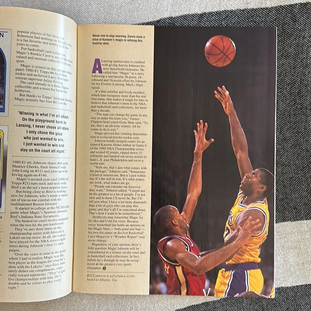 Magic Johnson - Los Angeles Lakers - Beckett Basketball Monthly Magazine - Picture 5 of 6